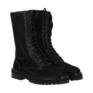 Jimmy Choo Cora Tall Woven Rope Boot, Black
